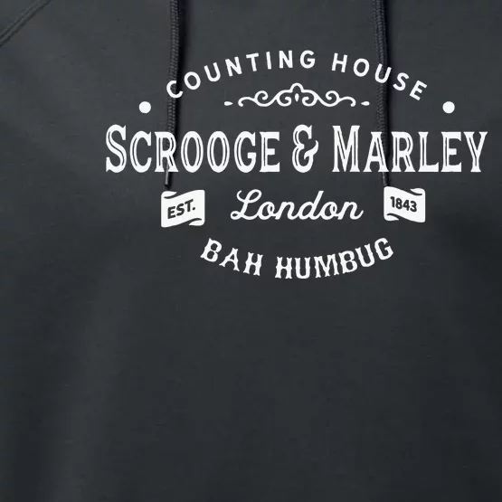 Scrooge And Marley Counting House Christmas Carol Bah Humbug Performance Fleece Hoodie