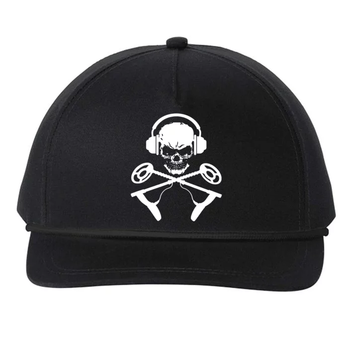 Skull And Metal Detector Crossbones Metal Detecting Snapback Five-Panel Rope Hat