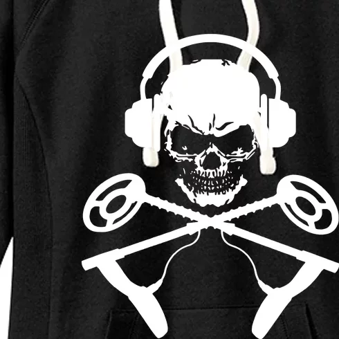 Skull And Metal Detector Crossbones Metal Detecting Women's Fleece Hoodie