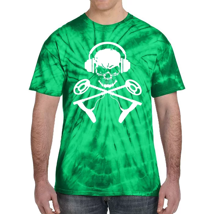 Skull And Metal Detector Crossbones Metal Detecting Tie-Dye T-Shirt