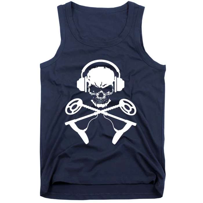 Skull And Metal Detector Crossbones Metal Detecting Tank Top