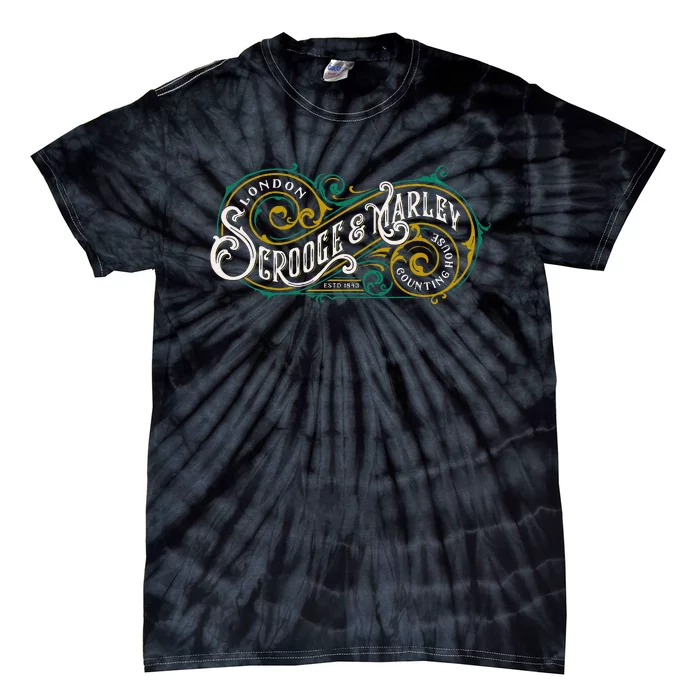 Scrooge And Marley Counting House Christmas Carol Vintage Tie-Dye T-Shirt