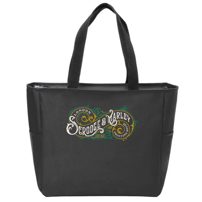 Scrooge And Marley Counting House Christmas Carol Vintage Zip Tote Bag