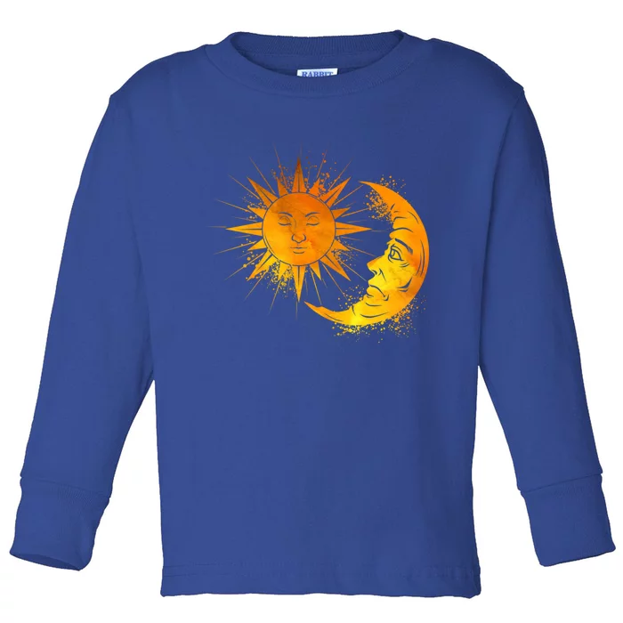 Sun And Moon Astrology Gift Toddler Long Sleeve Shirt