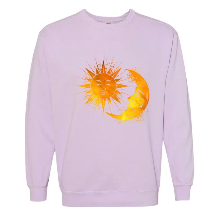 Sun And Moon Astrology Gift Garment-Dyed Sweatshirt