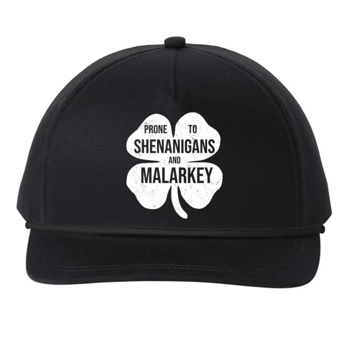 Shenanigans And Malarkey Funny St Patrick's Day Snapback Five-Panel Rope Hat