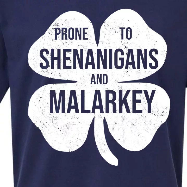 Shenanigans And Malarkey Funny St Patrick's Day Sueded Cloud Jersey T-Shirt