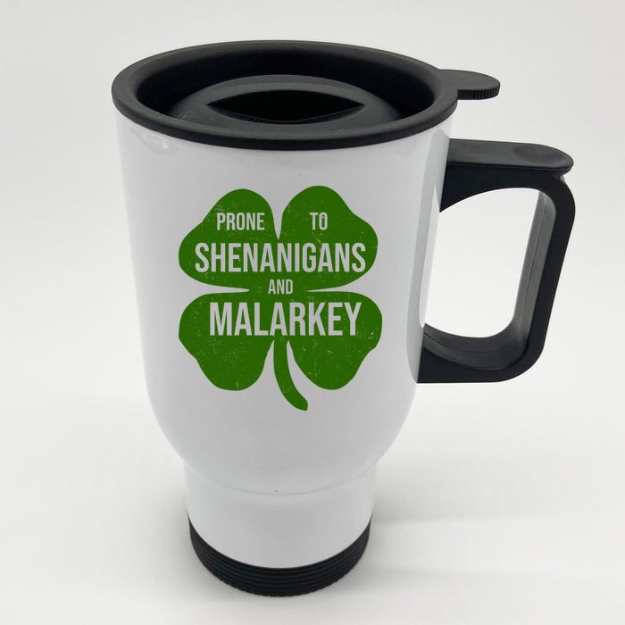 Shenanigans And Malarkey Funny St Patrick's Day Front & Back Stainless Steel Travel Mug