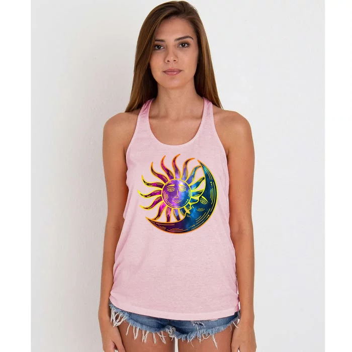 Sun And Moon Mystical Classic Women's Knotted Racerback Tank