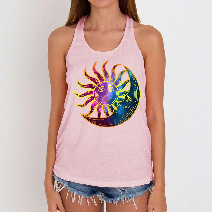 Sun And Moon Mystical Classic Women's Knotted Racerback Tank