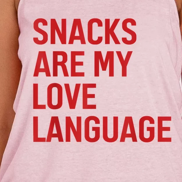 Snacks Are My Love Language. Women's Knotted Racerback Tank