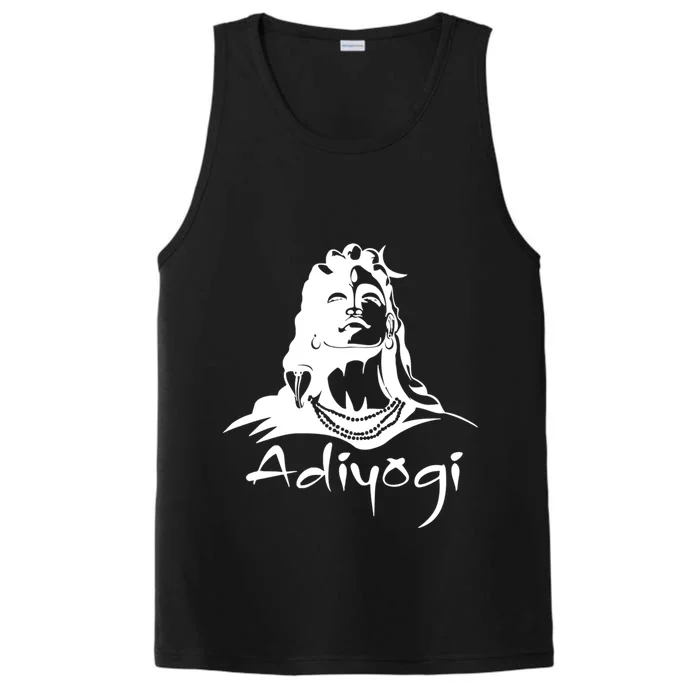 Shiva Adiyogi Meditation Design Meaningful Gift Performance Tank