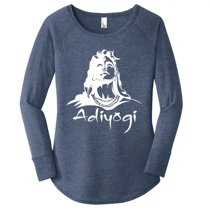 Shiva Adiyogi Meditation Design Meaningful Gift Women's Perfect Tri Tunic Long Sleeve Shirt