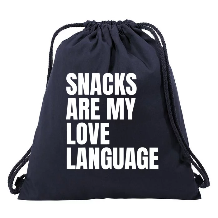 Snacks Are My Love Language, Cute Love Valentines Drawstring Bag