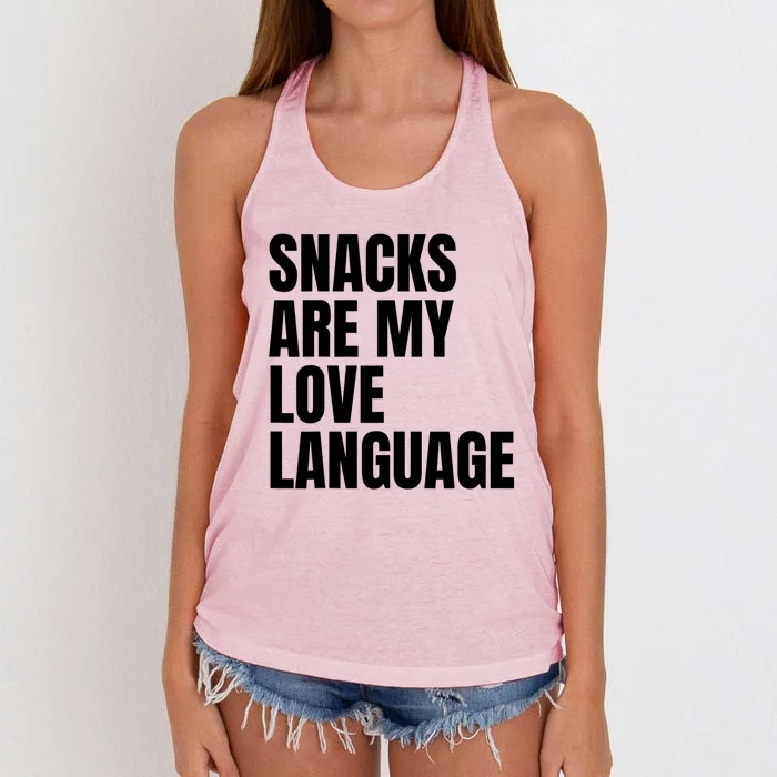 Snacks Are My Love Language, Cute Love Valentines Women's Knotted Racerback Tank