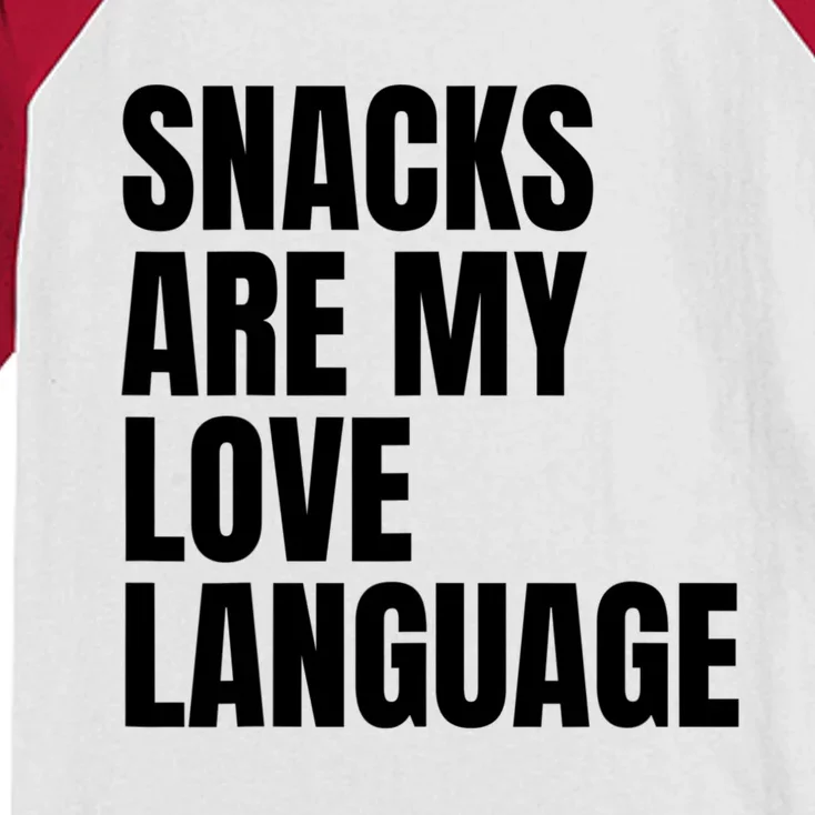 Snacks Are My Love Language, Cute Love Valentines Kids Colorblock Raglan Jersey