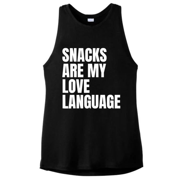 Snacks Are My Love Lang.uage Ladies Tri-Blend Wicking Tank