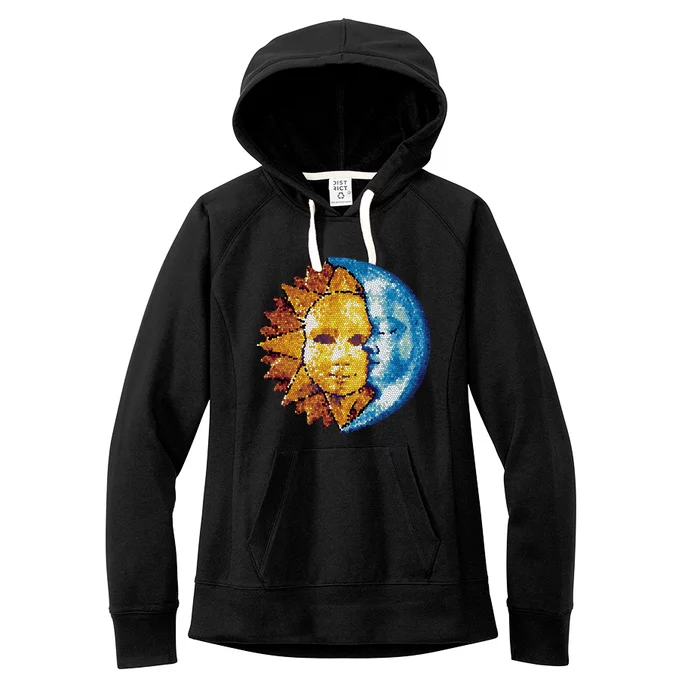 Sun And Moon Mosaic Astrology Women's Fleece Hoodie