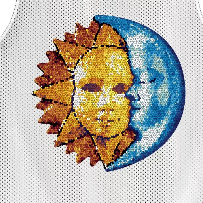 Sun And Moon Mosaic Astrology Mesh Reversible Basketball Jersey Tank