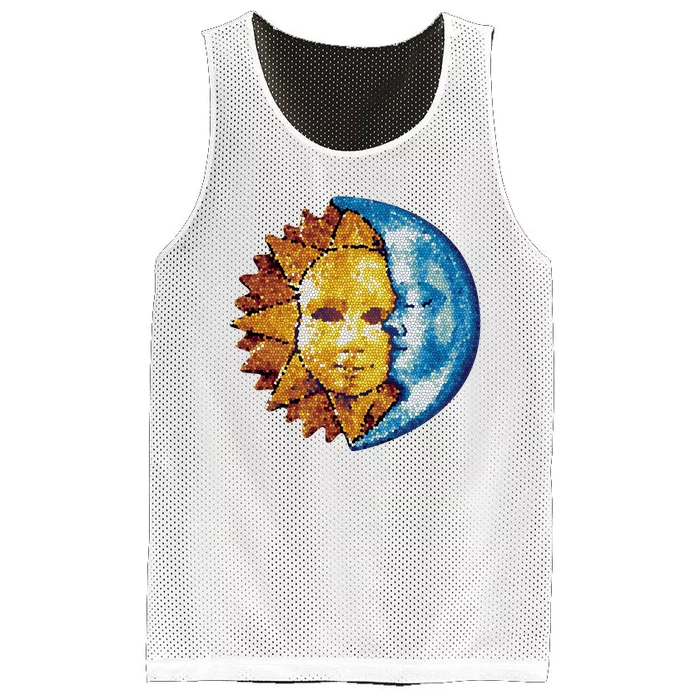 Sun And Moon Mosaic Astrology Mesh Reversible Basketball Jersey Tank