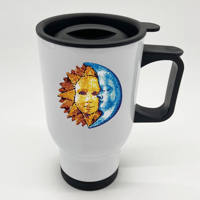 Sun And Moon Mosaic Astrology Front & Back Stainless Steel Travel Mug