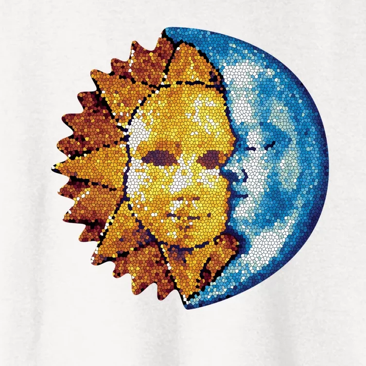 Sun And Moon Mosaic Astrology Women's Crop Top Tee