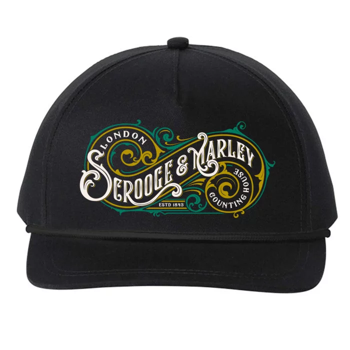 Scrooge And Marley Counting House Christmas Carol Vintage Gift Snapback Five-Panel Rope Hat