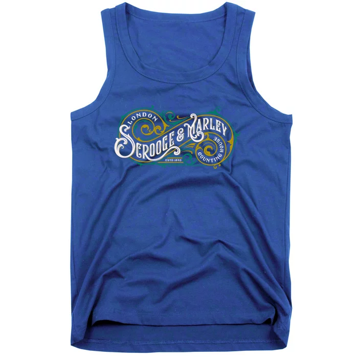 Scrooge And Marley Counting House Christmas Carol Vintage Gift Tank Top