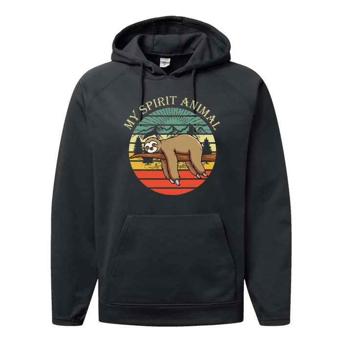 sloths are my spirit animal Sloth is my spirit animal Performance Fleece Hoodie