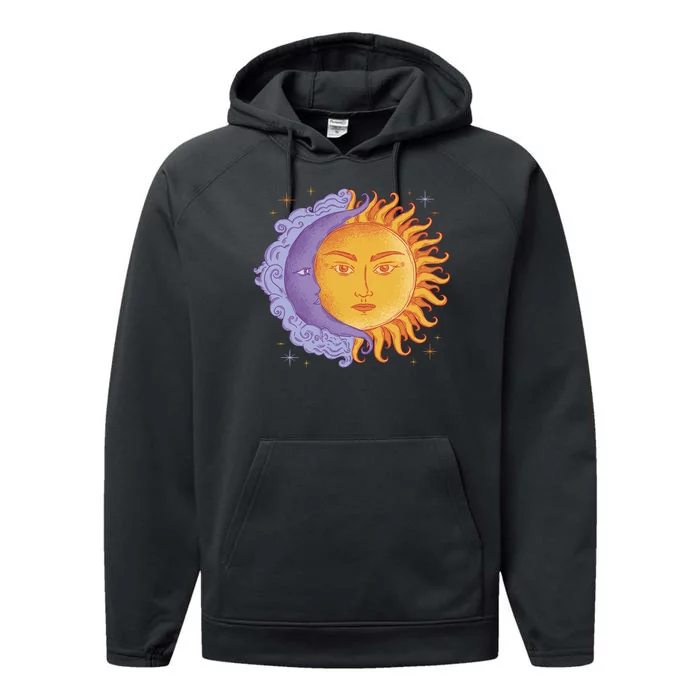 Sun And Moon Sky Performance Fleece Hoodie