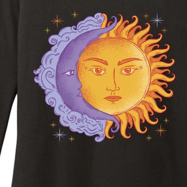 Sun And Moon Sky Womens CVC Long Sleeve Shirt