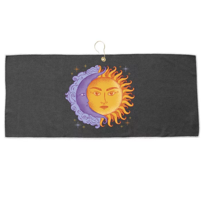 Sun And Moon Sky Large Microfiber Waffle Golf Towel