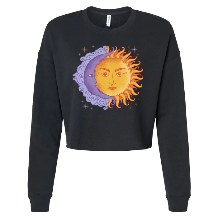 Sun And Moon Sky Cropped Pullover Crew