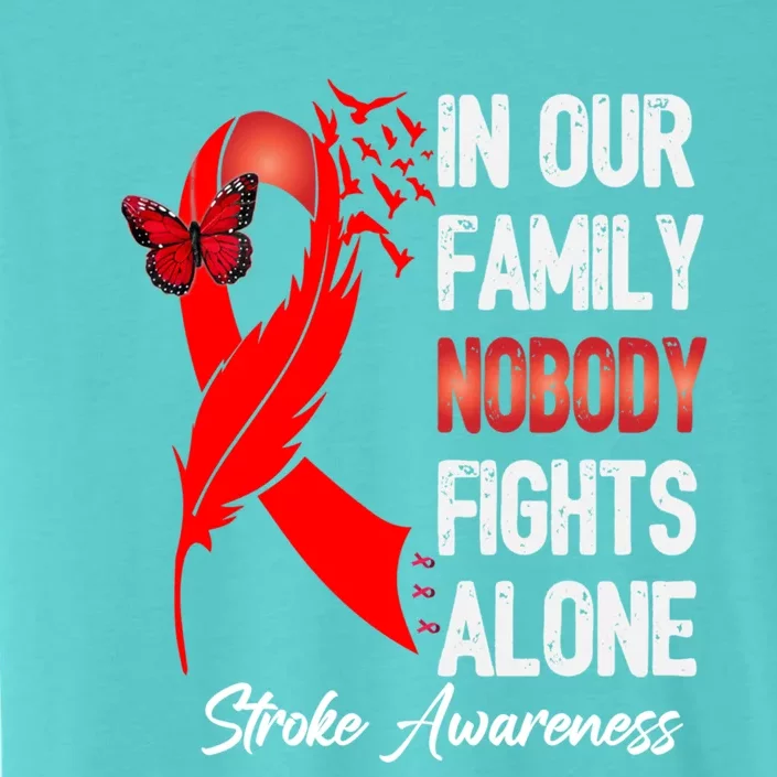 Stroke Awareness Month In Our Family Nobody Fights Alone Gift ChromaSoft Performance T-Shirt