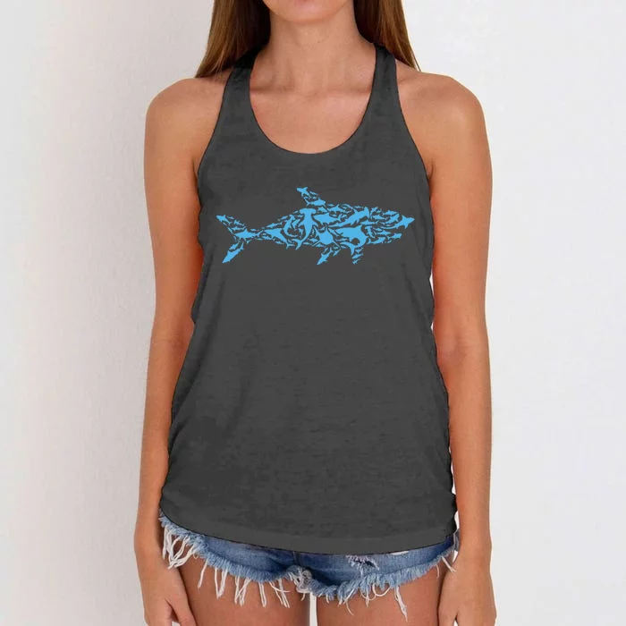 Shark Animal Marine Biology Science Scientist Shark Lover Women's Knotted Racerback Tank