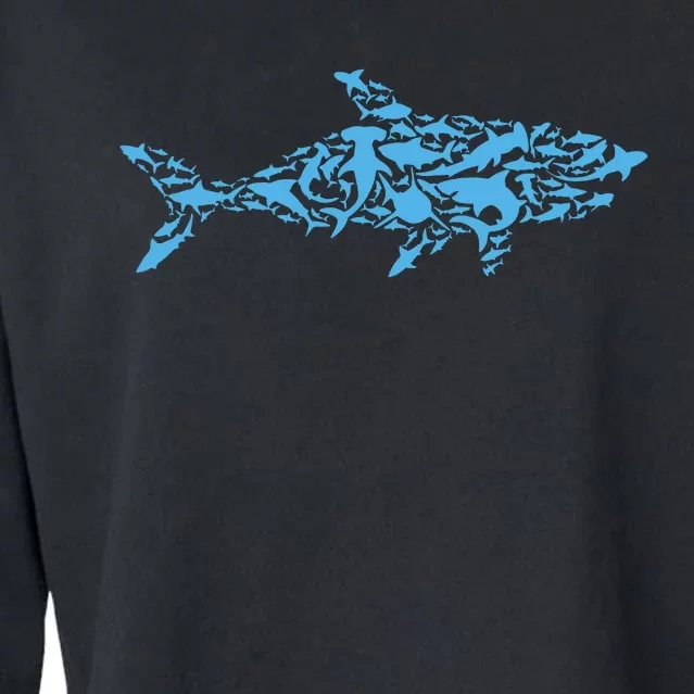 Shark Animal Marine Biology Science Scientist Shark Lover Cropped Pullover Crew