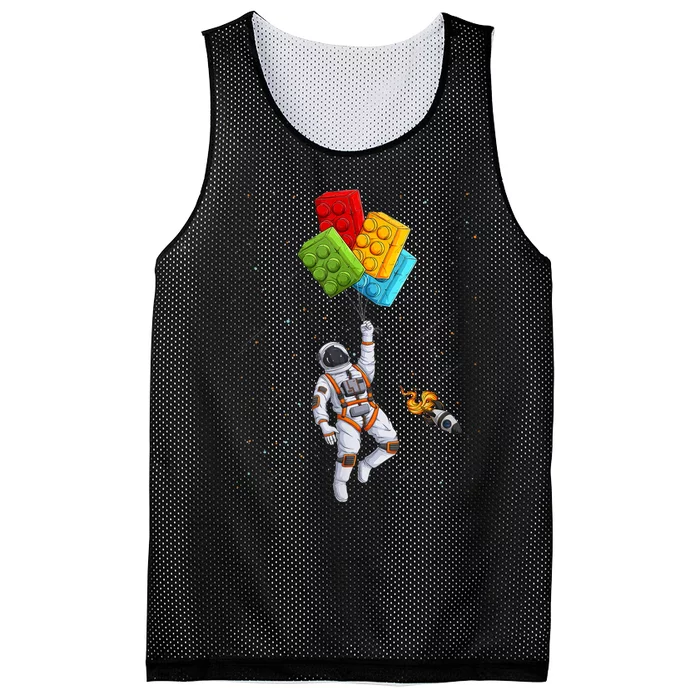 Space Astronaut Master Builder Funny Building Blocks Bricks Mesh Reversible Basketball Jersey Tank