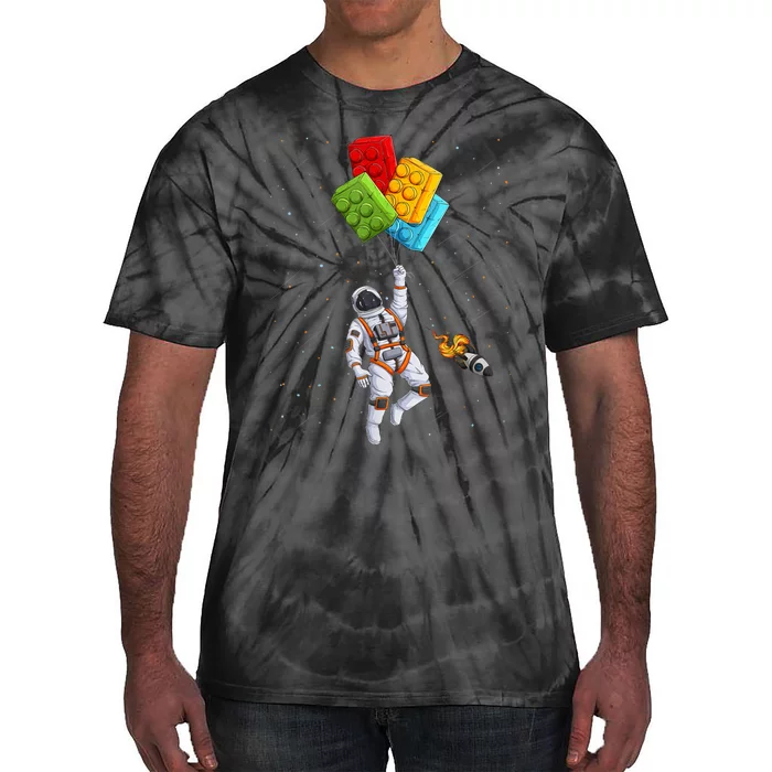 Space Astronaut Master Builder Funny Building Blocks Bricks Tie-Dye T-Shirt