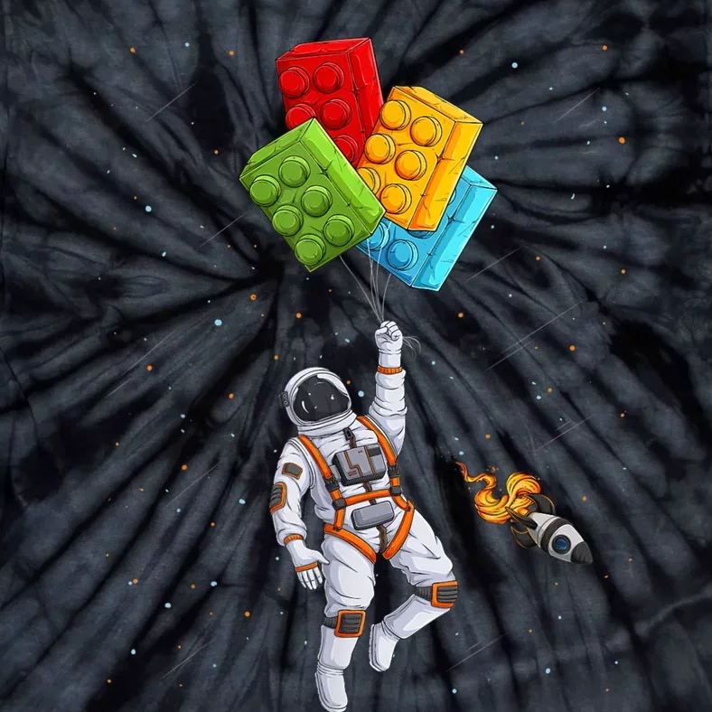 Space Astronaut Master Builder Funny Building Blocks Bricks Tie-Dye T-Shirt