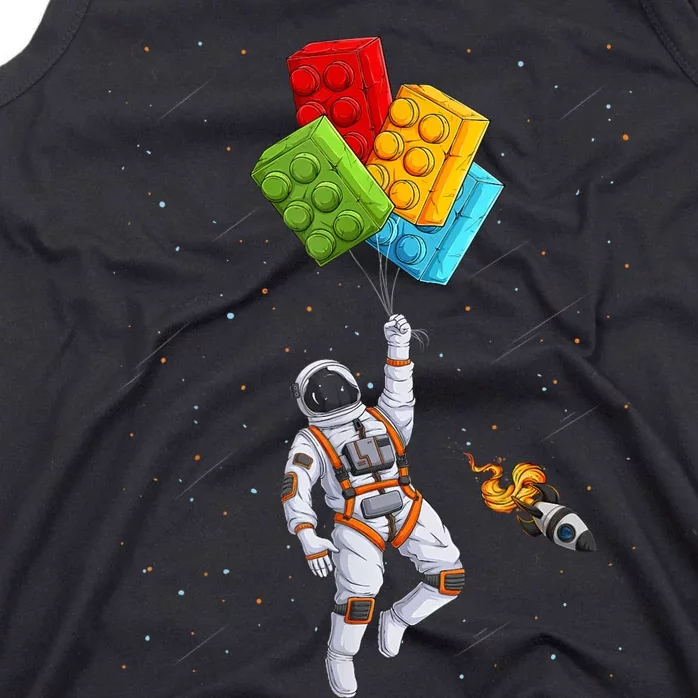 Space Astronaut Master Builder Funny Building Blocks Bricks Tank Top