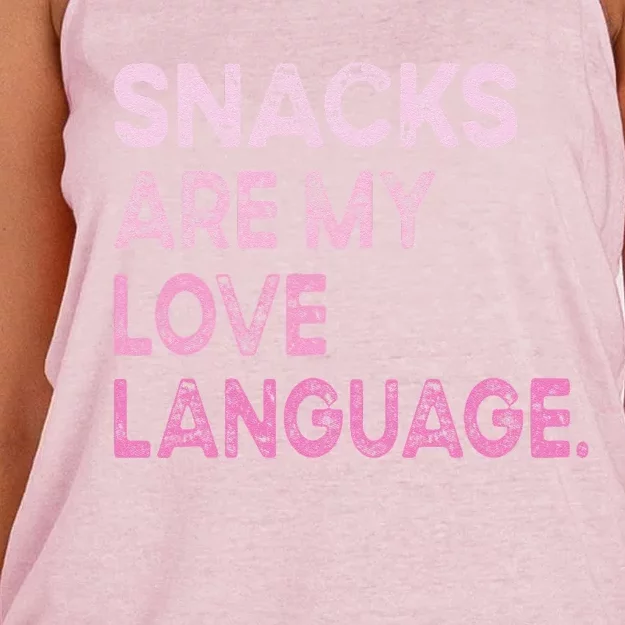 Snacks Are My Love Language Valentine Day Women's Knotted Racerback Tank