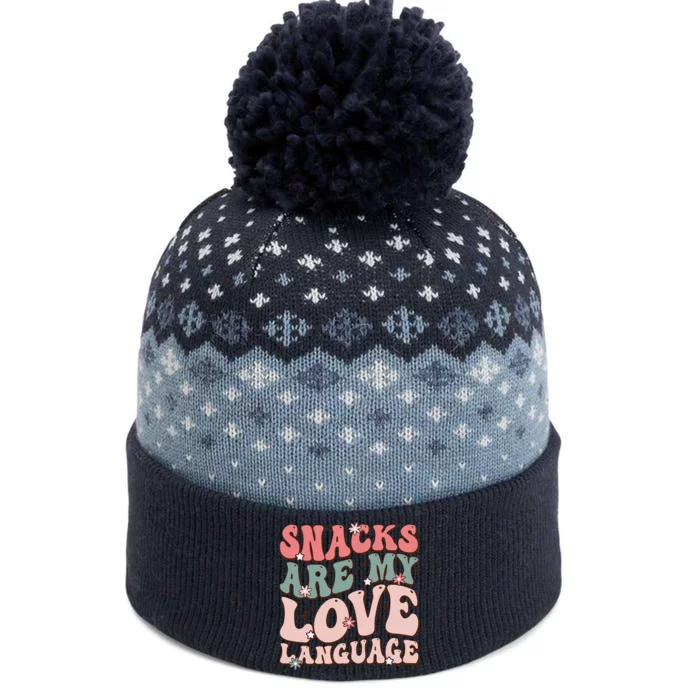 Snacks Are My Love Language Valentine Day The Baniff Cuffed Pom Beanie