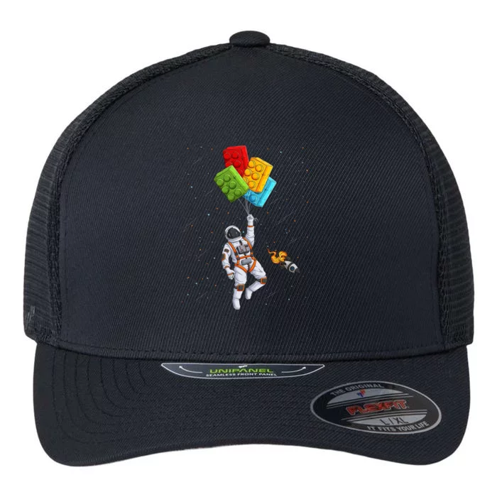 Space Astronaut Master Builder Funny Building Blocks Bricks Flexfit Unipanel Trucker Cap