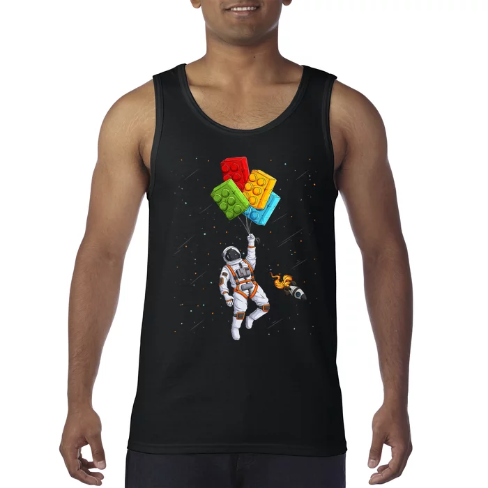 Space Astronaut Master Builder Funny Building Blocks Bricks Tank Top