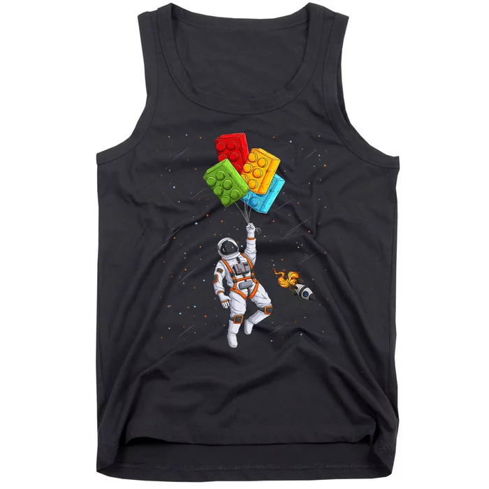 Space Astronaut Master Builder Funny Building Blocks Bricks Tank Top