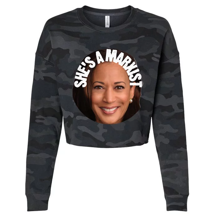 SheS A Marxist Kamala Trump 2024 Election Debate Cropped Pullover Crew