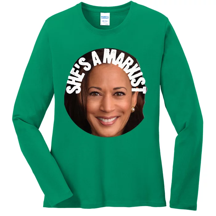 SheS A Marxist Kamala Trump 2024 Election Debate Ladies Long Sleeve Shirt