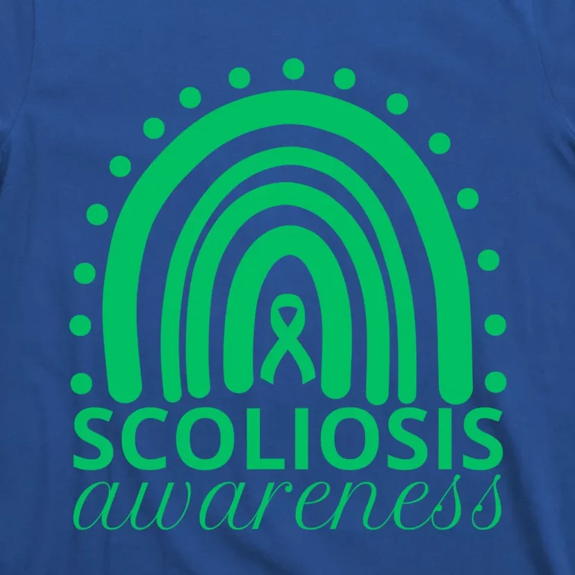 Scoliosis Awareness Month Ribbon Green Rainbow Gift T-Shirt