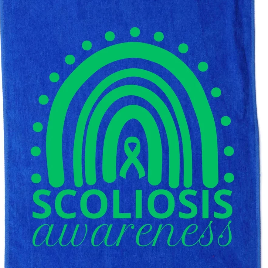 Scoliosis Awareness Month Ribbon Green Rainbow Gift Platinum Collection Golf Towel