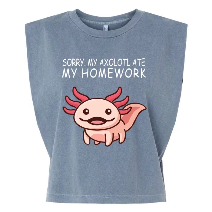 School Axolotl My Axolotl Ate My Homework Cute Axolotl Garment-Dyed Women's Muscle Tee